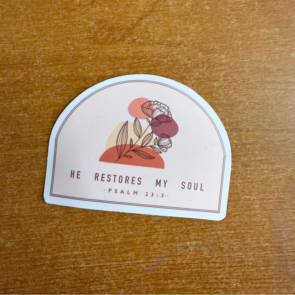 Inspirational Sticker with Floral Design‎